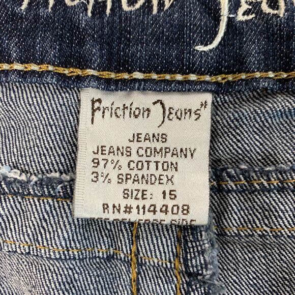 Friction Jeans Womens Junior Straight Leg Size 15 Denim Stretch Flap Pockets - Picture 8 of 9